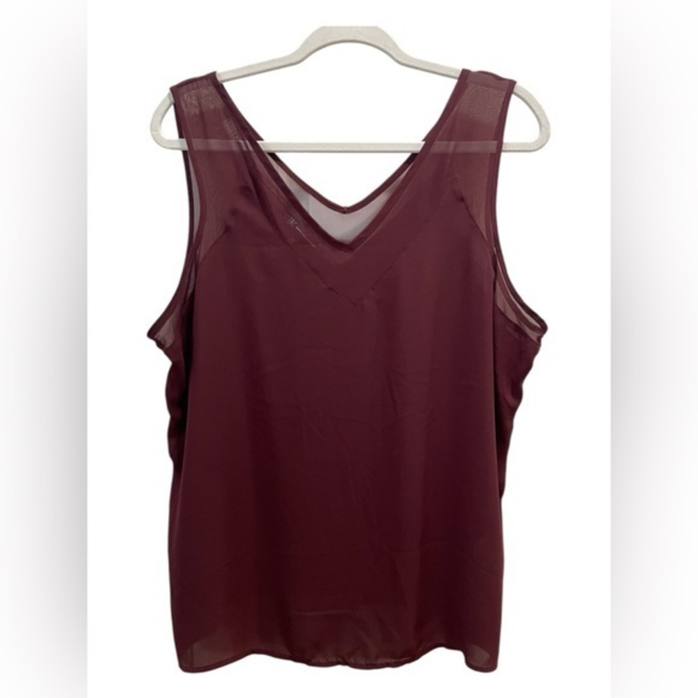 INC Sheer Strap Sleeveless Blouse